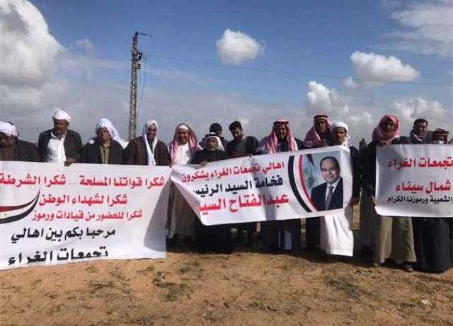 بعد تطهيرها من الإرهاب.. محافظ شمال سيناء يتابع عودة المواطنين إلى قرى الشيخ زويد