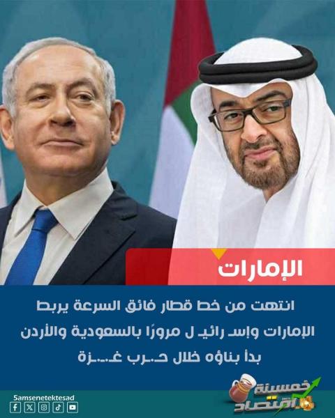 الامارات تنتهي من القطار السريع بين الإمارات و إسرائيل 