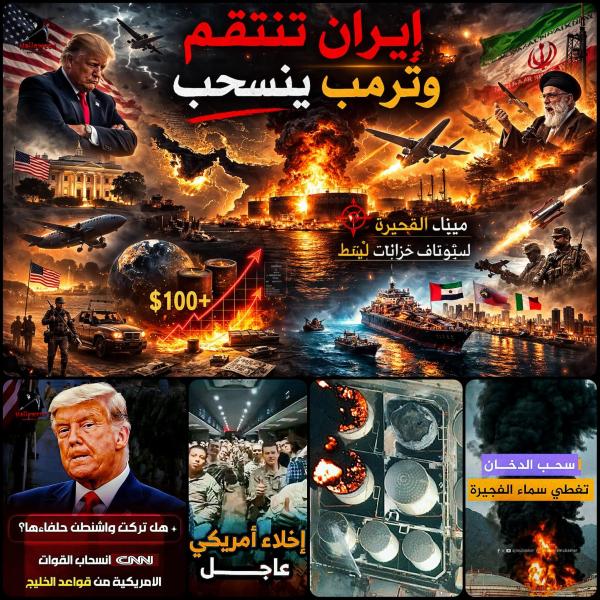 احتراق خزانات نفط ميناء الفجيرة الاماراتي 